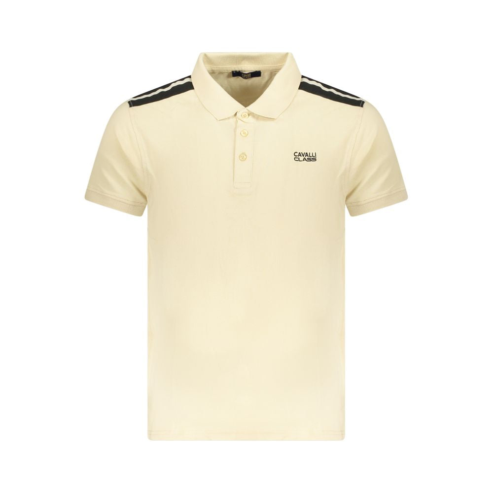 Cavalli Class Beige Baumwolle Männer Polo Shirt
