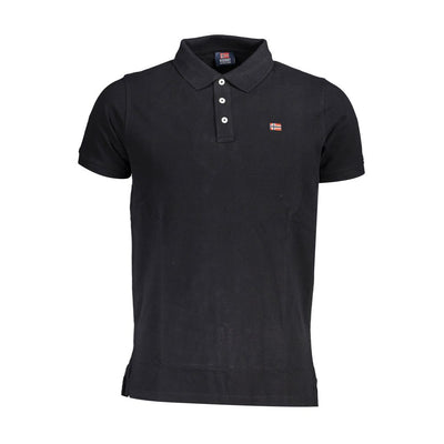 Norway 1963 Schwarzes Baumwoll-Poloshirt für Männer