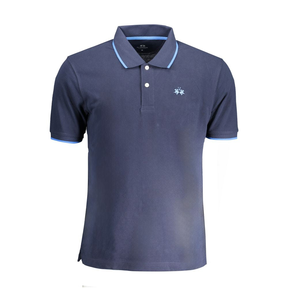 La Martina Blaues Baumwoll-Poloshirt für Männer
