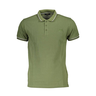 Cavalli Class Grünes Baumwoll-Poloshirt für Männer