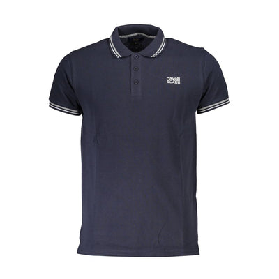 Cavalli Class Blaues Baumwoll-Poloshirt für Männer