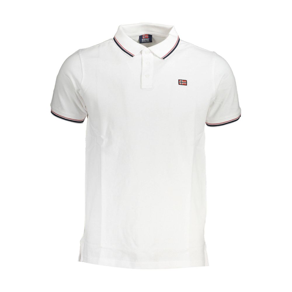 Norway 1963 Weißes Baumwoll-Poloshirt für Männer