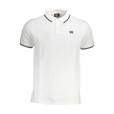 Norway 1963 Weißes Baumwoll-Poloshirt für Männer