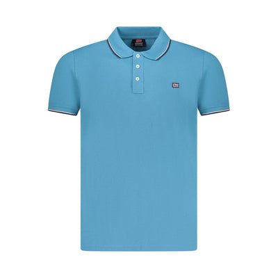 Norway 1963 Blaues Baumwoll-Poloshirt für Männer