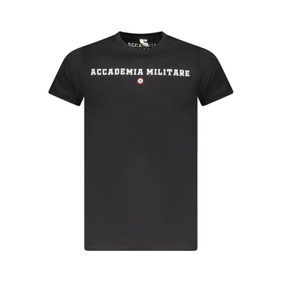 Accademia Militare Schwarzes T-Shirt aus Baumwolle