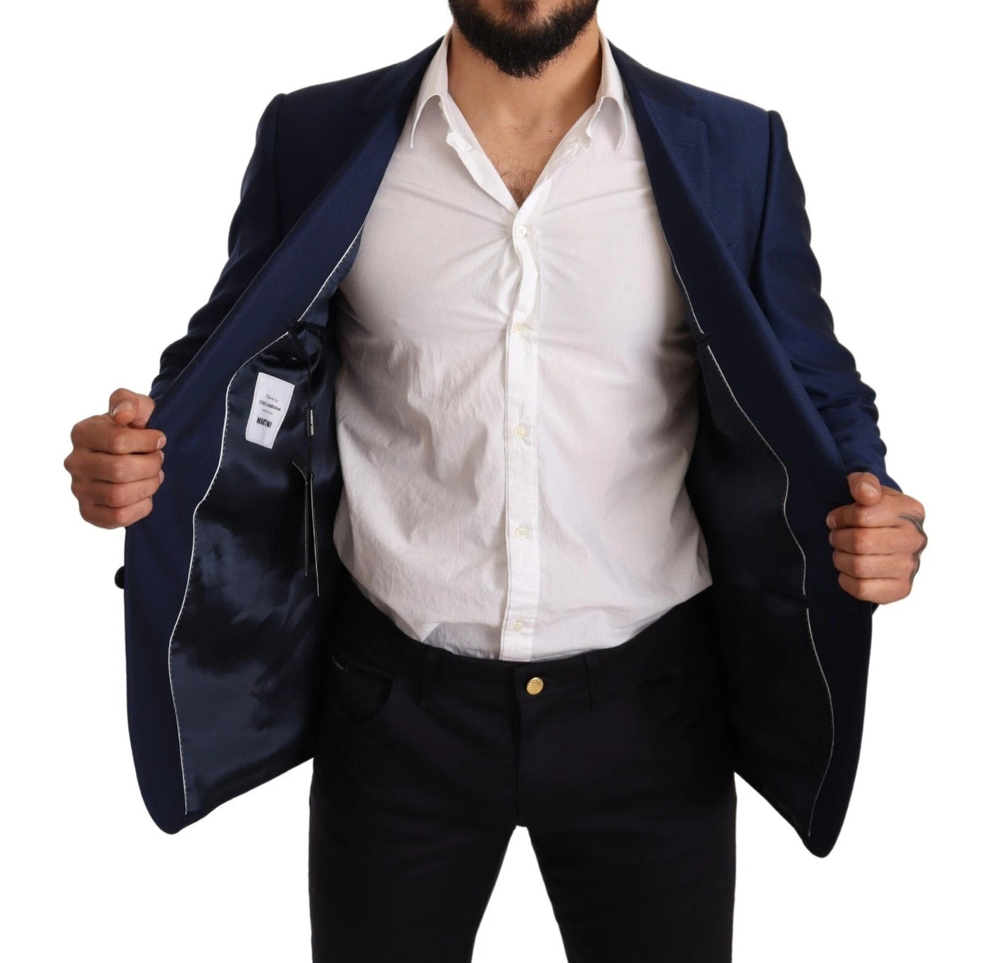 Dolce & Gabbana Blauer MARTINI Wollmantel Slim Fit Blazer