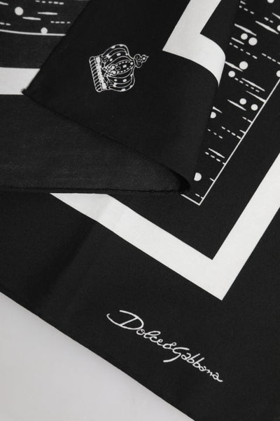 Dolce & Gabbana Schwarzer weißer bedruckter Foulardschal