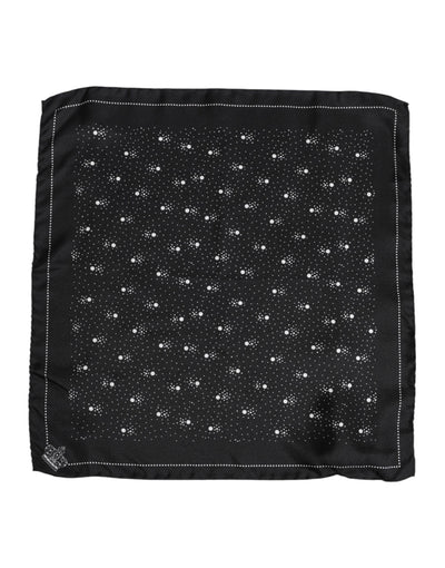 Dolce & Gabbana Schwarz Weiß Gedruckt Quadratisch Männer Foulard Schal