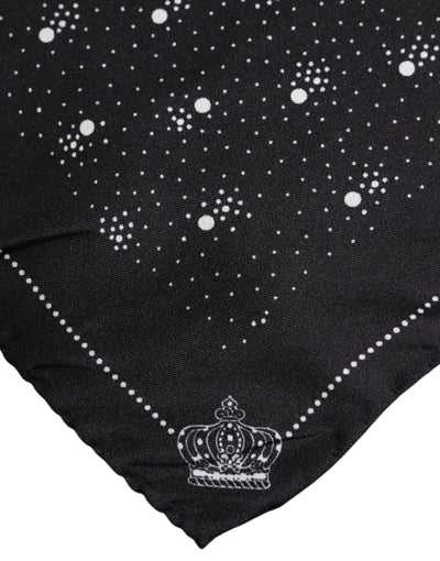 Dolce & Gabbana Schwarz Weiß Gedruckt Quadratisch Männer Foulard Schal