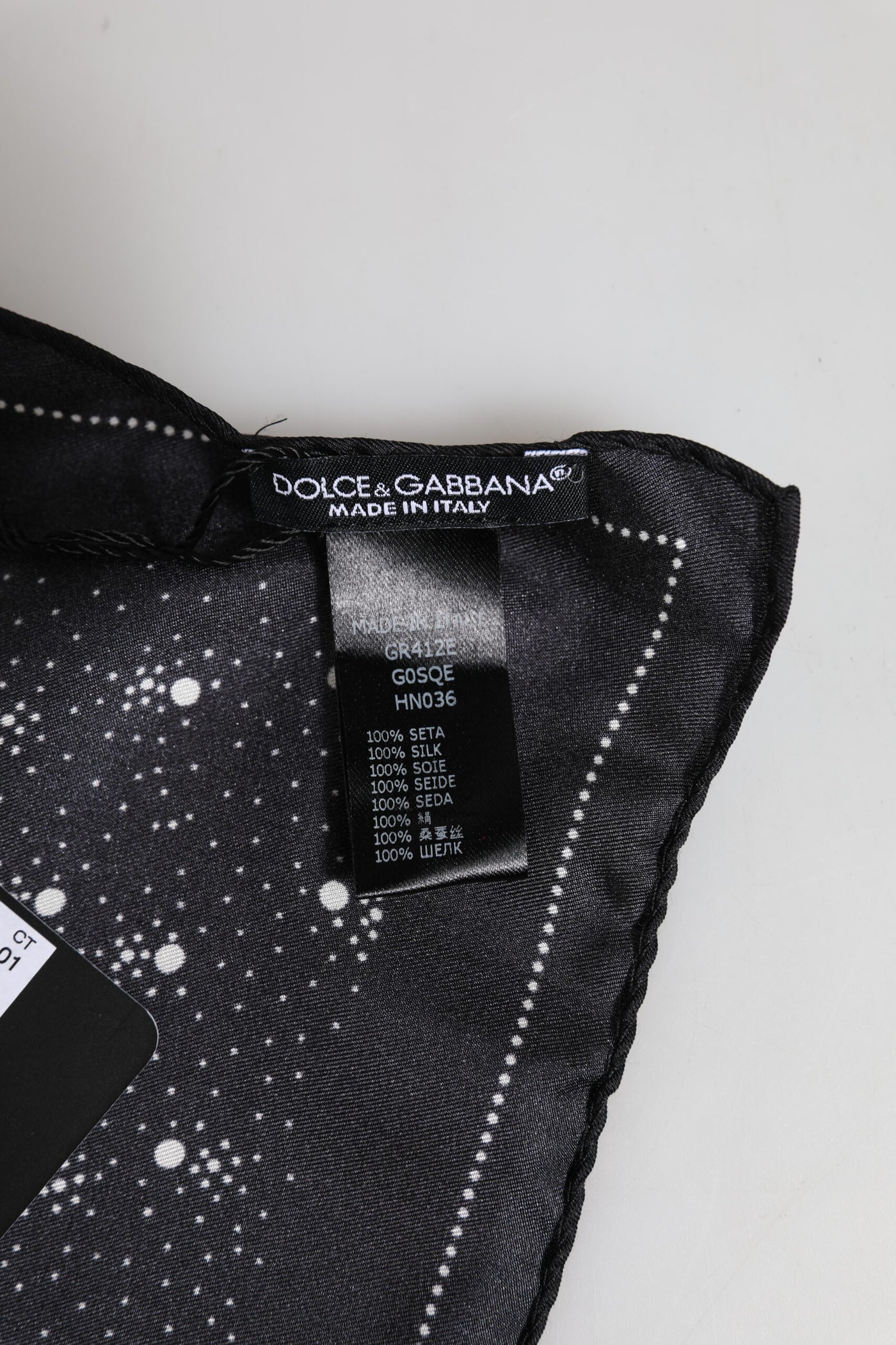 Dolce & Gabbana Schwarz Weiß Gedruckt Quadratisch Männer Foulard Schal