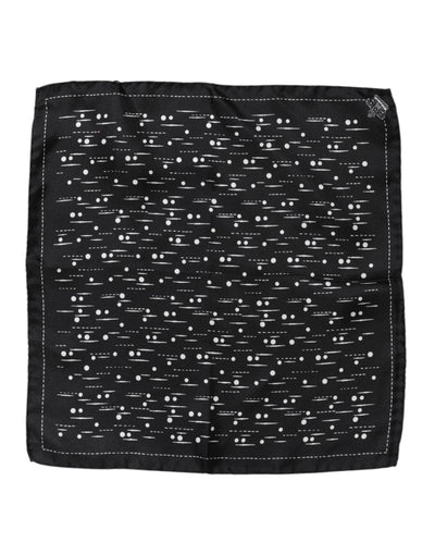 Dolce & Gabbana Schwarz Weiß Gedruckt Quadratisch Männer Foulard Schal