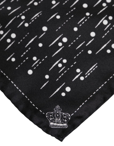 Dolce & Gabbana Schwarz Weiß Gedruckt Quadratisch Männer Foulard Schal