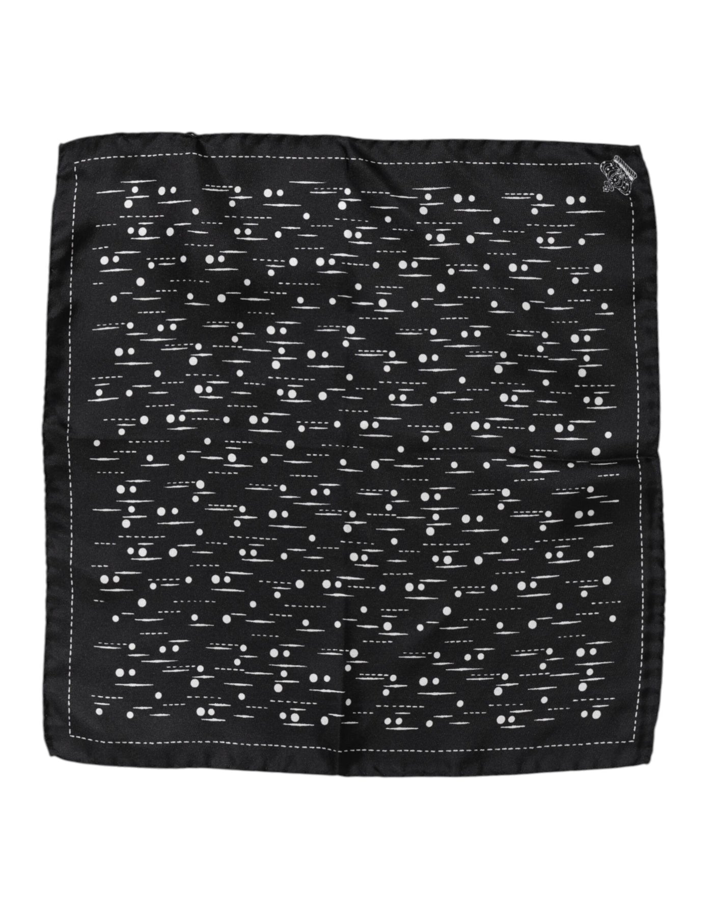 Dolce & Gabbana Schwarz Weiß Gedruckt Quadratisch Männer Foulard Schal
