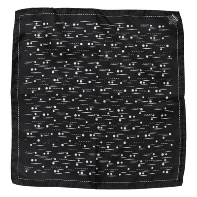 Dolce & Gabbana Schwarz Weiß Gedruckt Quadratisch Männer Foulard Schal