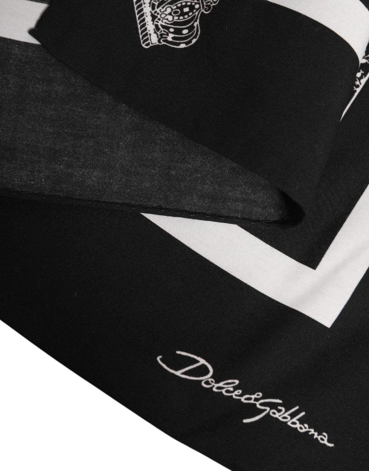Dolce & Gabbana Schwarzer weißer bedruckter Foulardschal