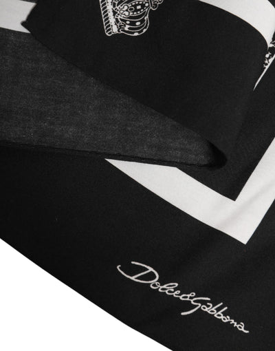 Dolce & Gabbana Schwarzer weißer bedruckter Foulardschal