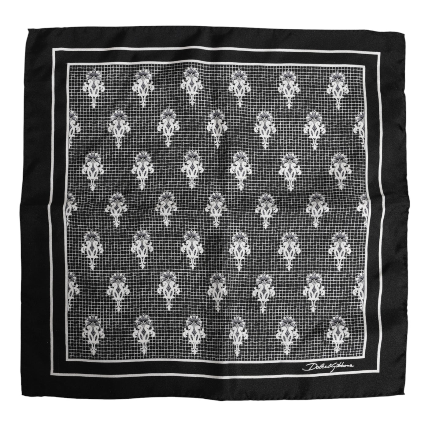 Dolce & Gabbana Schwarzer weißer bedruckter Foulardschal