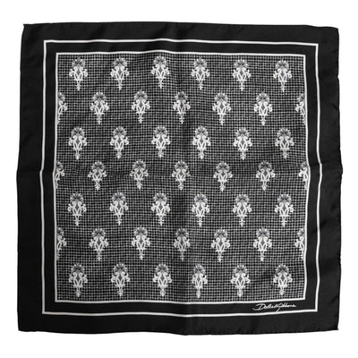 Dolce & Gabbana Schwarzer weißer bedruckter Foulardschal