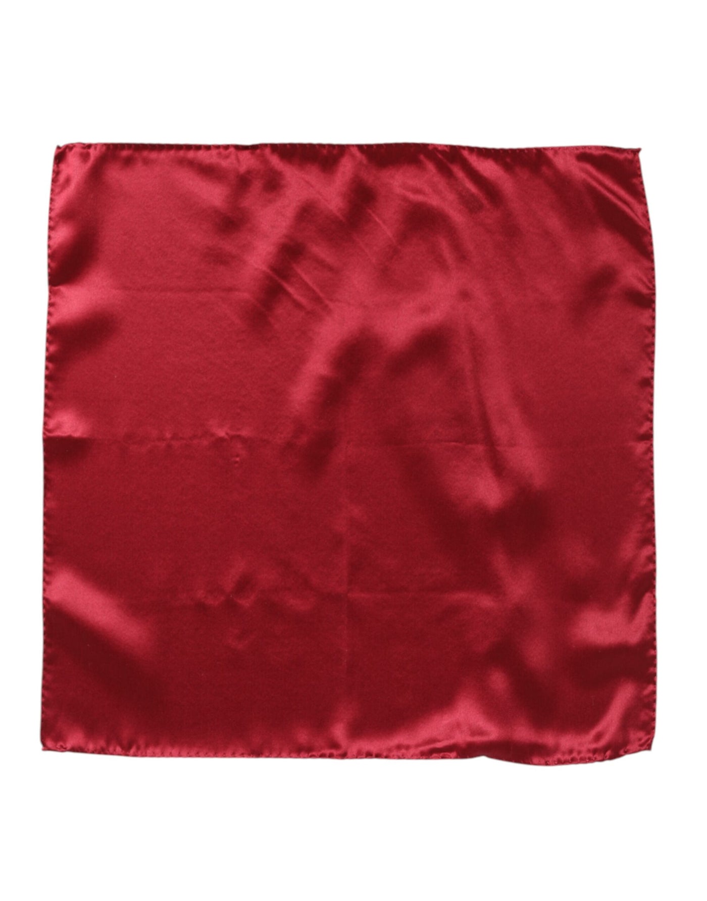 Dolce & Gabbana Rotes Quadratisches Taschentuch aus Satin Seide