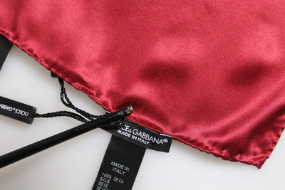 Dolce & Gabbana Rotes Quadratisches Taschentuch aus Satin Seide