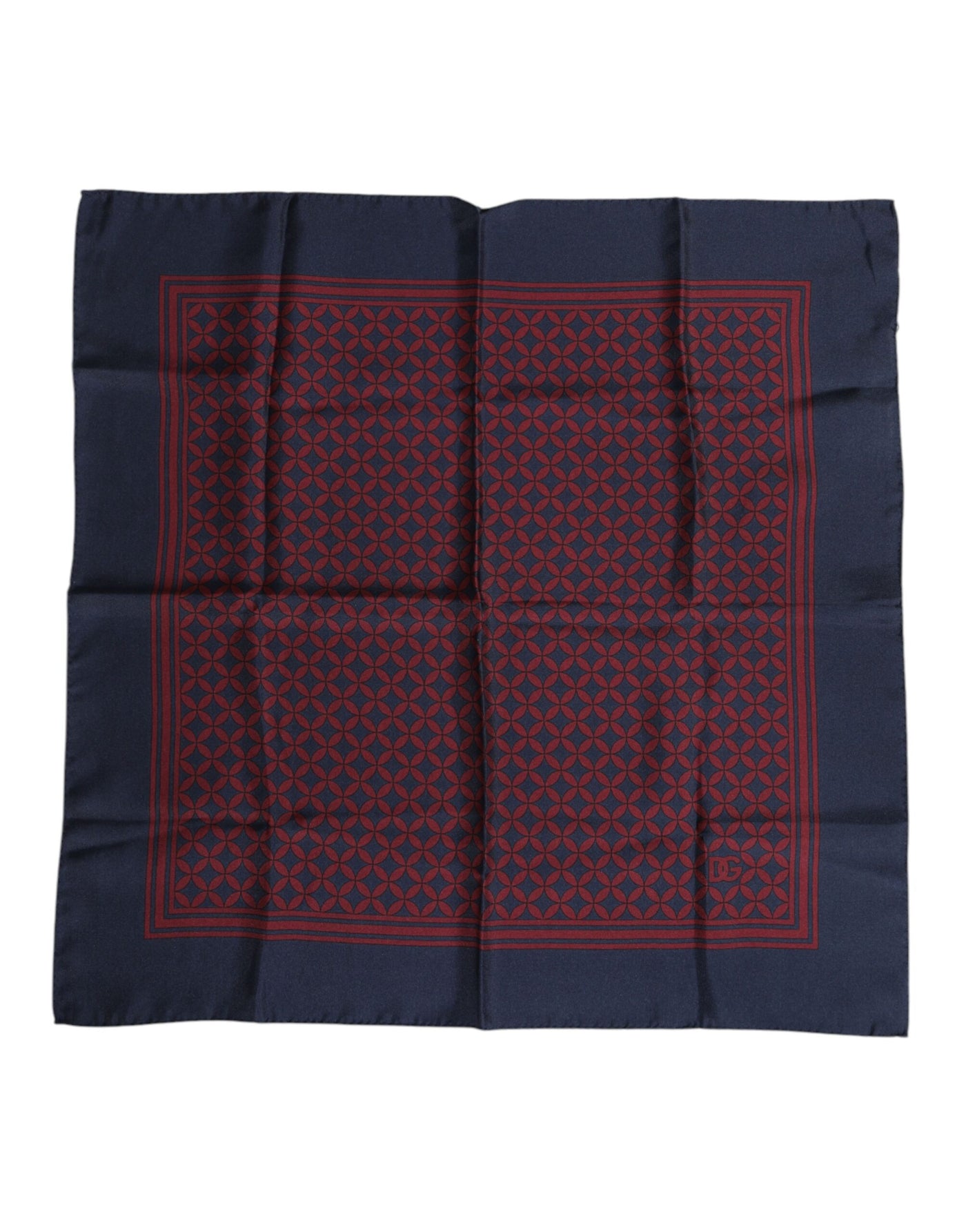 Dolce & Gabbana Rot Blau Bedruckte Seide Quadrat Männer Foulard Schal