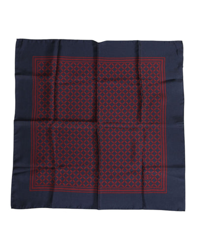 Dolce & Gabbana Rot Blau Bedruckte Seide Quadrat Männer Foulard Schal