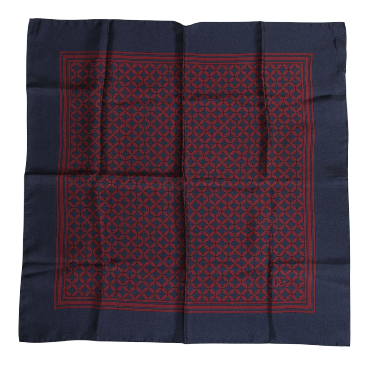 Dolce & Gabbana Rot Blau Bedruckte Seide Quadrat Männer Foulard Schal