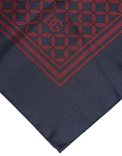 Dolce & Gabbana Rot Blau Bedruckte Seide Quadrat Männer Foulard Schal