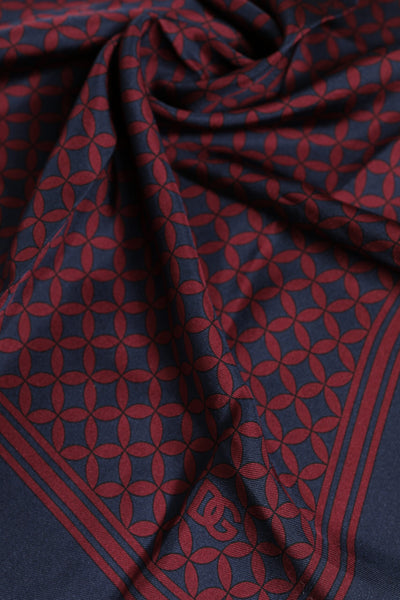 Dolce & Gabbana Rot Blau Bedruckte Seide Quadrat Männer Foulard Schal