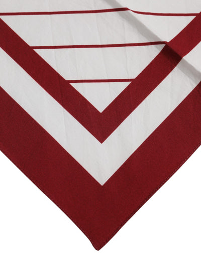Dolce & Gabbana Weiß Rot DG Logo Quadratisch Herren Foulardschal