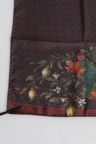 Dolce & Gabbana Brauner Pfau Print Square Herren Foulard Schal