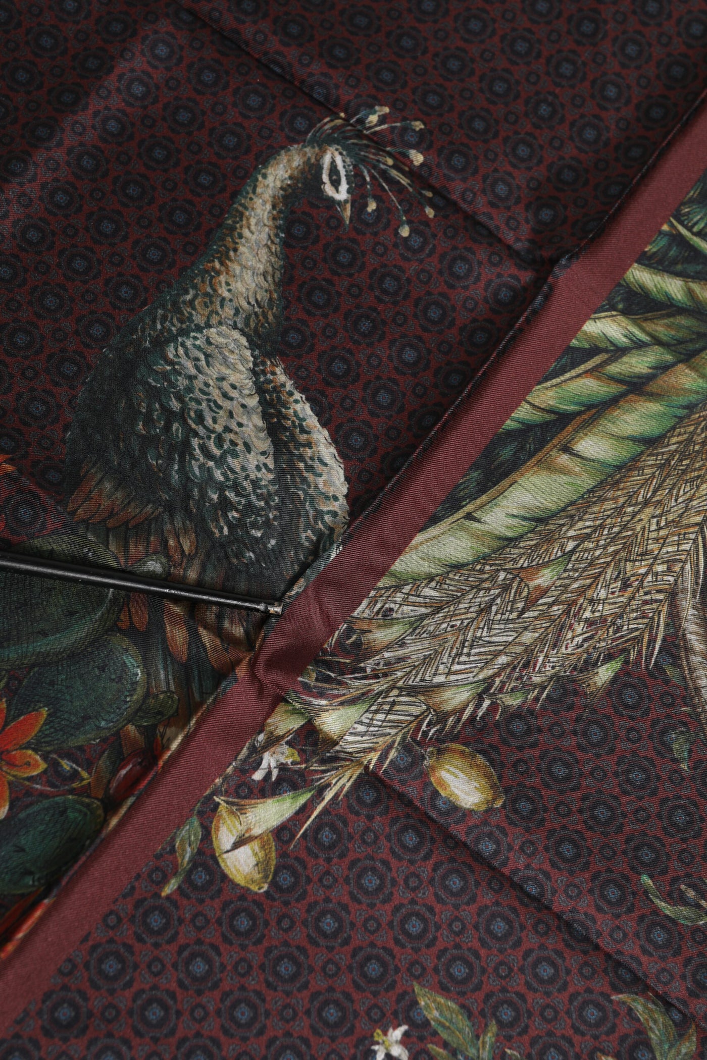 Dolce & Gabbana Brauner Pfau Print Square Herren Foulard Schal
