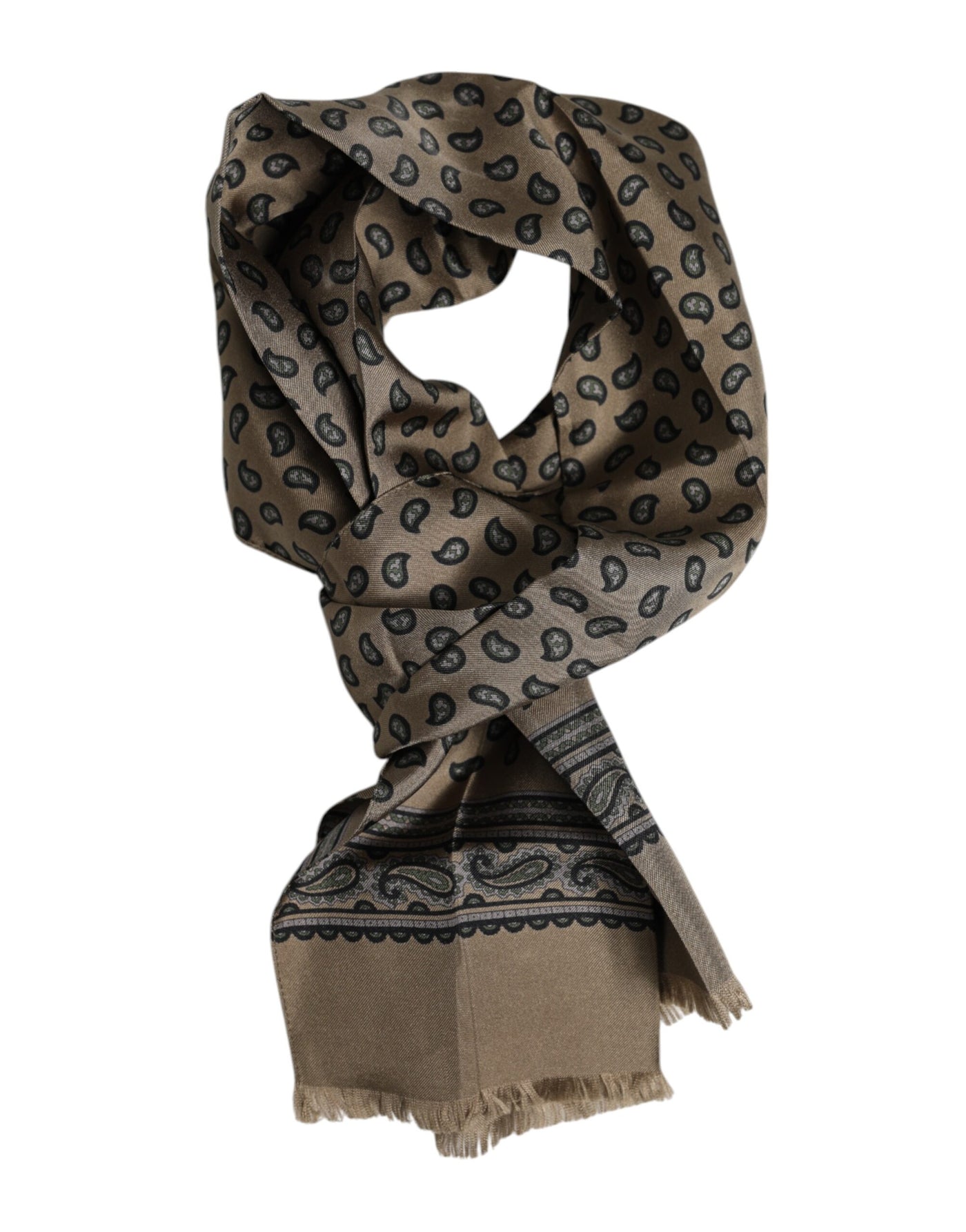 Dolce & Gabbana Brauner bedruckter Halswärmer für Männer Foulard-Schal