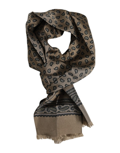 Dolce & Gabbana Brauner bedruckter Halswärmer für Männer Foulard-Schal