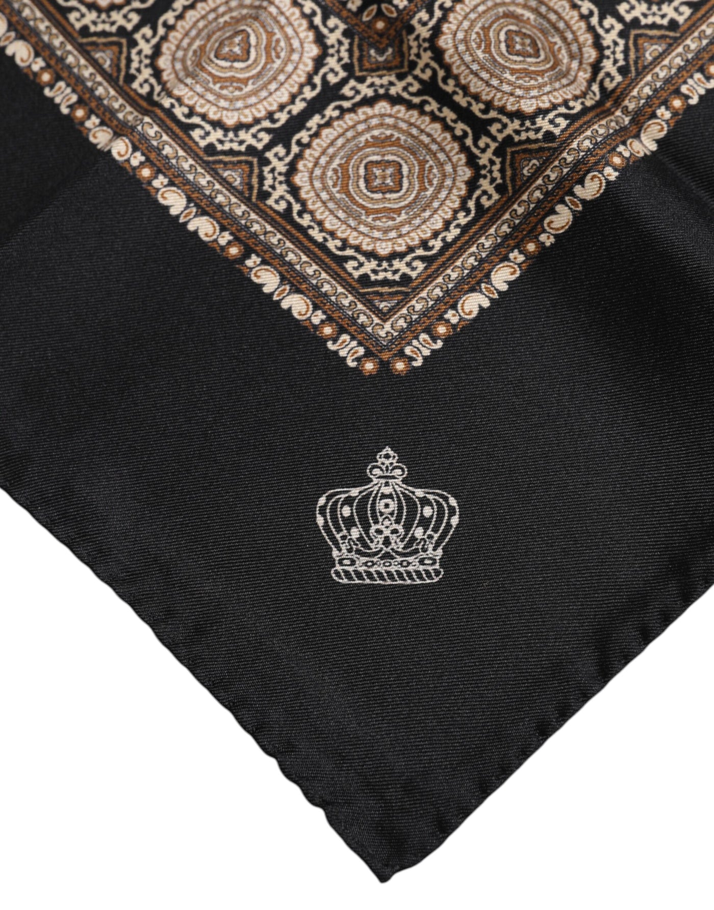 Dolce & Gabbana Schwarzbraun gemusterter, quadratischer Foulardschal