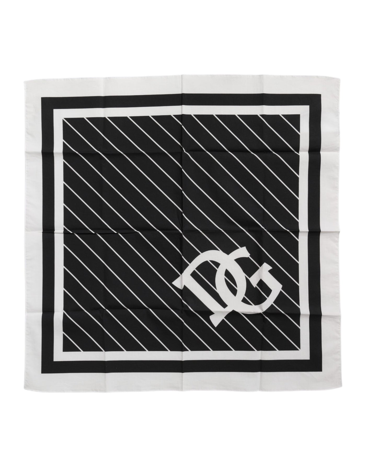 Dolce & Gabbana Schwarz Weiß DG Logo Quadratisch Herren Foulardschal