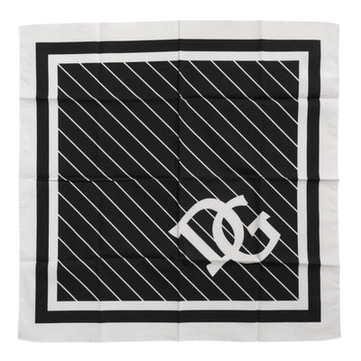 Dolce & Gabbana Schwarz Weiß DG Logo Quadratisch Herren Foulardschal