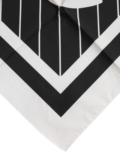 Dolce & Gabbana Schwarz Weiß DG Logo Quadratisch Herren Foulardschal