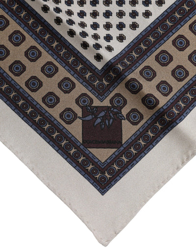 Dolce & Gabbana Multicolor Gemusterter Quadratischer Herren Foulard Schal