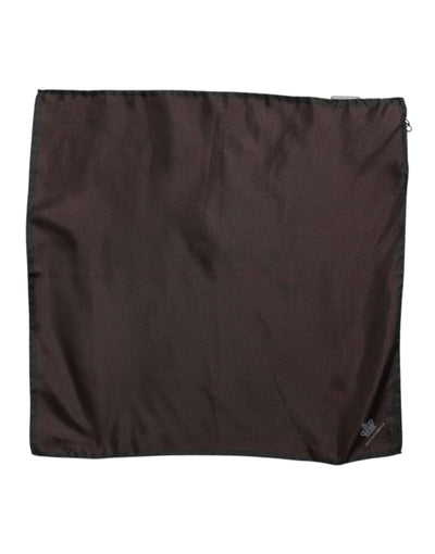 Dolce & Gabbana Brauner DG Crown Silk Square Herren Foulardschal