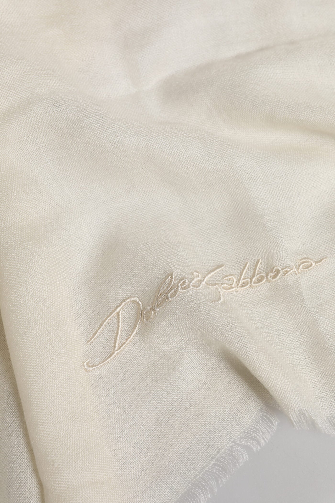 Dolce & Gabbana Weißer Kaschmir-Halswärmer Wickel-Schal-Schal