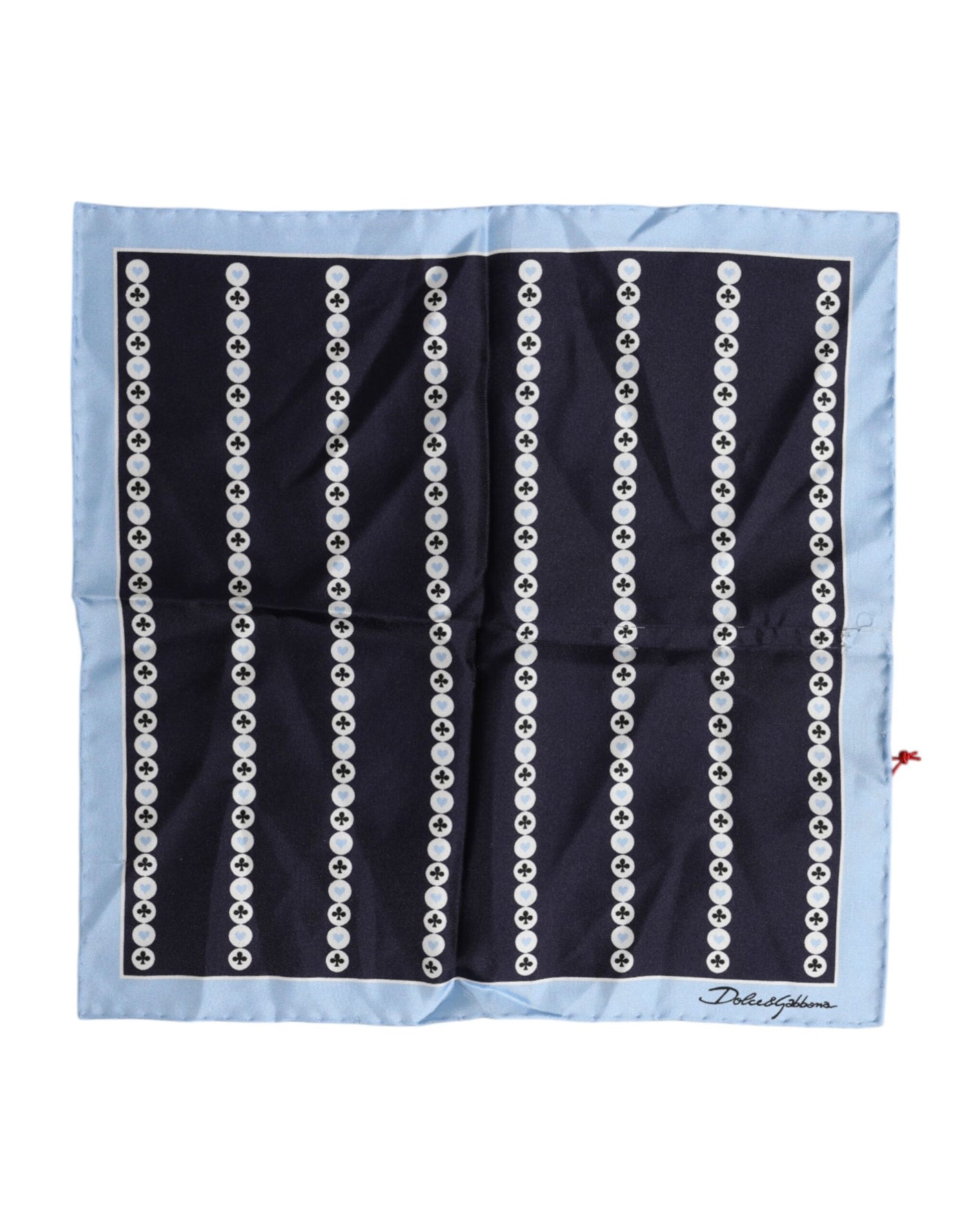 Dolce & Gabbana Blau bedruckte Seide Quadrat Männer Foulard Schal