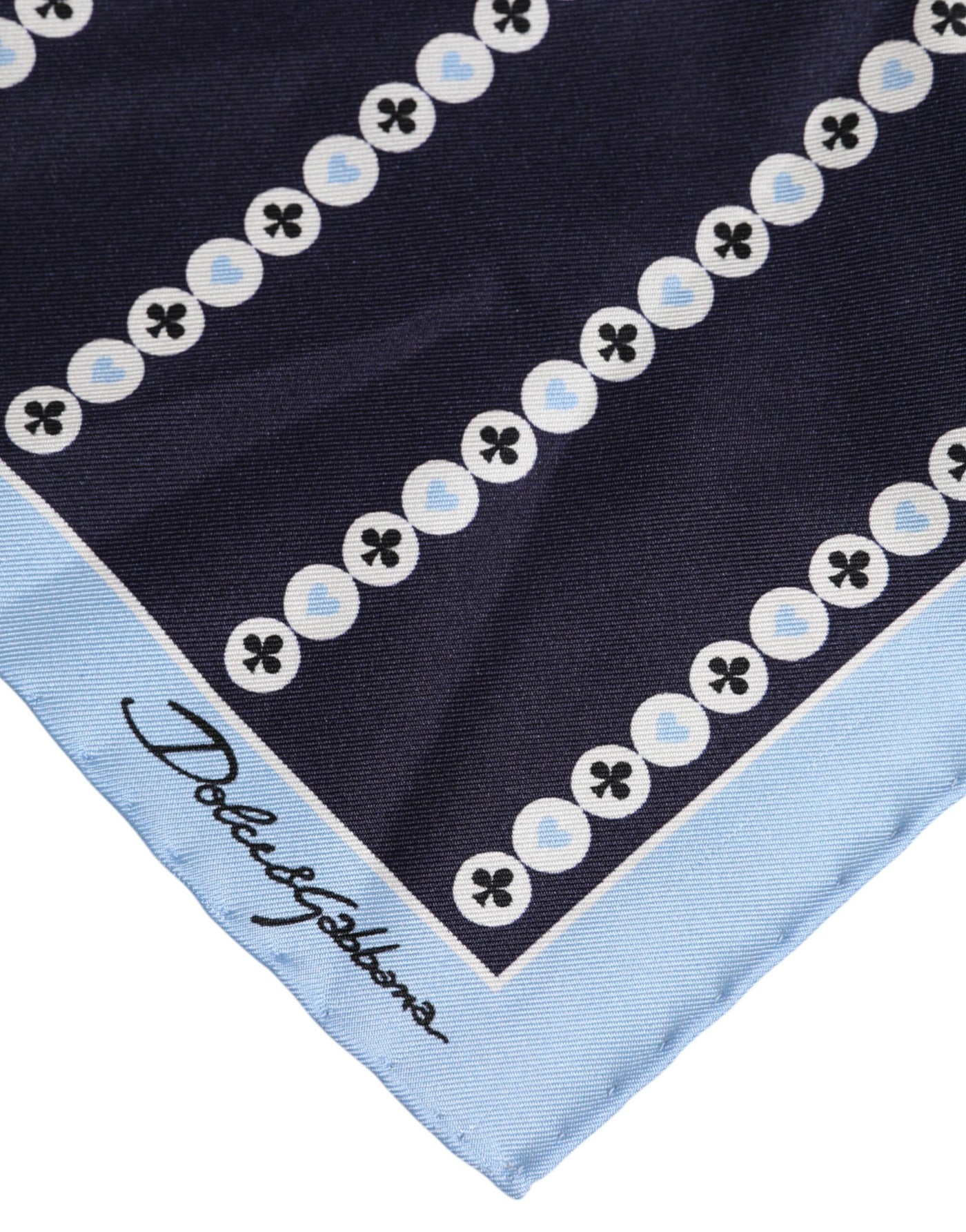 Dolce & Gabbana Blau bedruckte Seide Quadrat Männer Foulard Schal