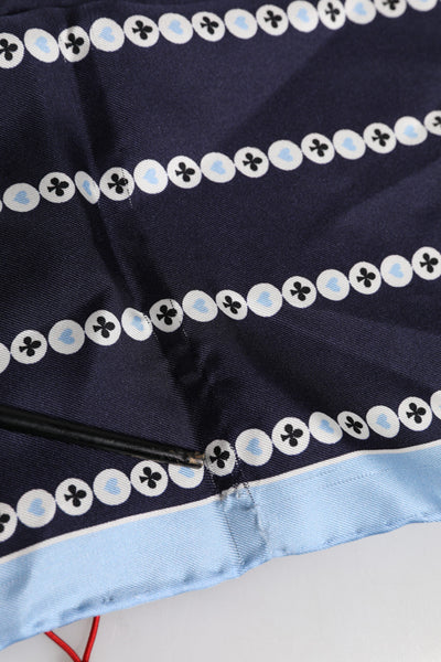 Dolce & Gabbana Blau bedruckte Seide Quadrat Männer Foulard Schal