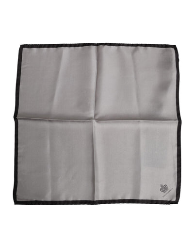 Dolce & Gabbana Grauer DG Crown Silk Square Herren Foulardschal
