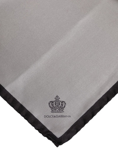 Dolce & Gabbana Grauer DG Crown Silk Square Herren Foulardschal