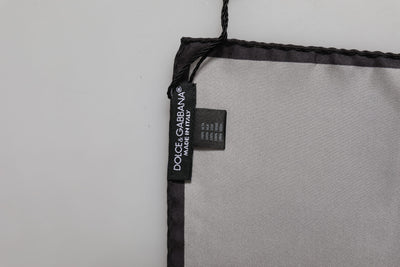 Dolce & Gabbana Grauer DG Crown Silk Square Herren Foulardschal