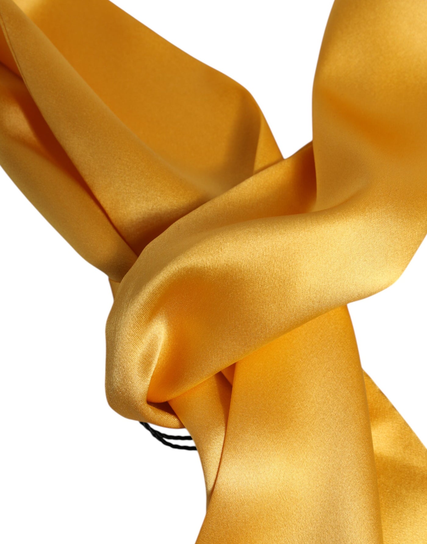 Dolce & Gabbana Gelber Satin Seiden Skinny Foulard Wickelschal