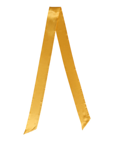 Dolce & Gabbana Gelber Satin Seiden Skinny Foulard Wickelschal