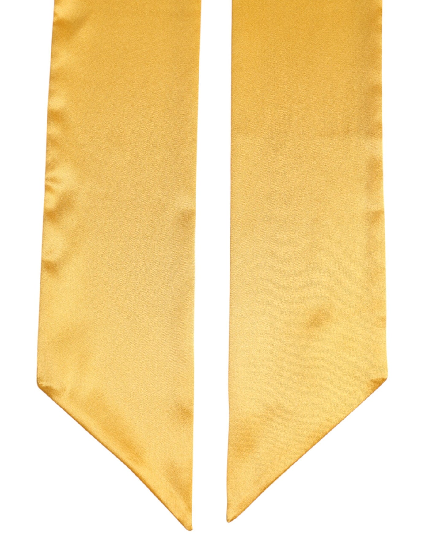 Dolce & Gabbana Gelber Satin Seiden Skinny Foulard Wickelschal